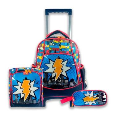 Imagem de Kit Mochila De Rodinha Pequena + Lancheira Térmica + Estojo - Yins