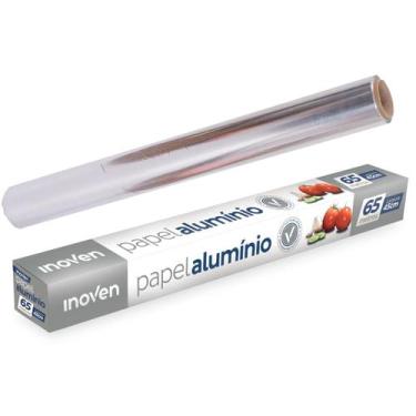 Imagem de Papel Alumínio Rolo 45cm X 65metros Grande Resistente - Inoven, Bobina