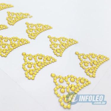 Imagem de Cartela Adesiva Strass Coroa Princesa Dourada - 20 unidades - MC