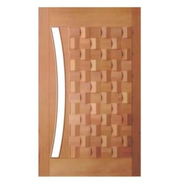 Imagem de Porta de Madeira Egito Arco p/Vidro Maciça Cedro Arana Casmavi, 120cm 