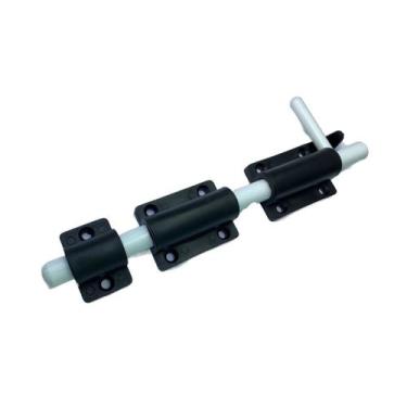 Imagem de Fecho ferrolho porta portao buzio c/furo p/cadeado aluminio branco 20c