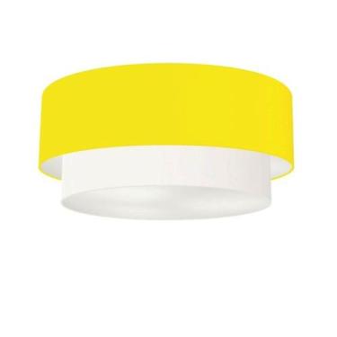 Imagem de Plafon Duplo Cilíndrico Vivare Md-3021 Cúpula Tecido 80x60cm - Bivolt,