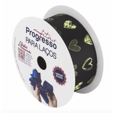 Imagem de Fita Gorgurão 38 mm Verão Poá Coração Neon Cor 021 10 mt Fitas Progres