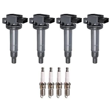 Imagem de ENA Set of 4 Ignition Coil Pack with 4 Iridium Spark Plug Compatible with Scion Toyota xA xB Echo Prius Yaris 2000-2018 1.5 L4 Replacement for UF316 9091902240 C1304 7090 Y