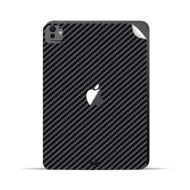 Imagem de IPG Decalque decorativo para iPad Protetor traseiro de vinil de fibra de carbono antiarranhões - Superfície 3D - Sem bolhas - Fácil de instalar (fibra de carbono preta, iPad Pro (M4) 11 polegadas)