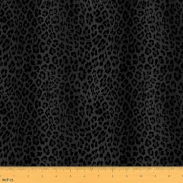 Imagem de Feelyou Tecido infantil impermeável de leopardo preto de 5 jardas com estampa de chita da The Yard Tecido de estofamento de safári infantil para cadeiras para crianças, meninos, meninas, decoração de