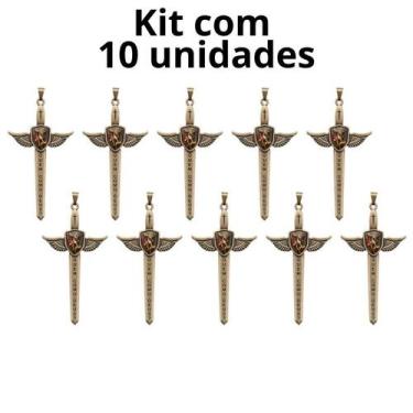Imagem de Kit Pingente Espada Quaresma de São Miguel 7,8 cm - 10 unidades - Dom 
