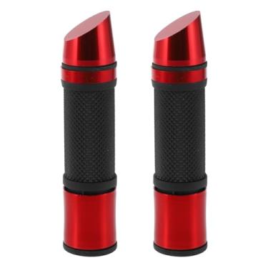 Imagem de Motoforti Capa universal para motocicleta, 22 mm, 15/40.6 cm, 24 mm, cabo de guidão de liga de alumínio de borracha para motocicleta, scooter, bicicleta, quadriciclo, preto, vermelho, 1 par