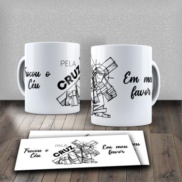 Imagem de Caneca Evangelica de Porcelana Personalizada Religião Cristã Ele Vive