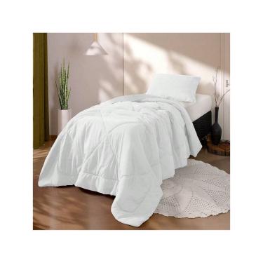 Imagem de Kit Edredom Solteiro 2 Peças Cobertor Margarida Branco