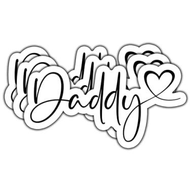 Imagem de (3 peças) Adesivo de amor com coração papai presentes para pais papai citação motivacional decalques adesivos de vinil à prova d'água para livros, laptops, telefone, garrafas de água, copo Kindle 7,6