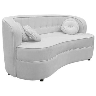 Imagem de Sofá Curvo 2 Lugares Orgânico Sala Recepção Escritório Decorativo Luxo