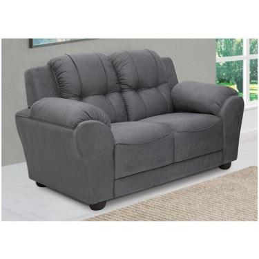 Imagem de Sofá 2 Lugares Suede Adágio Linoforte, Cinza, 2 lugares