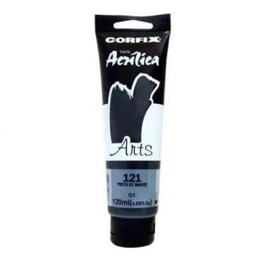Imagem de Tinta Acrílica 120ml G1 121 Preto de Marte Corfix, 121 - PRETO DE MART