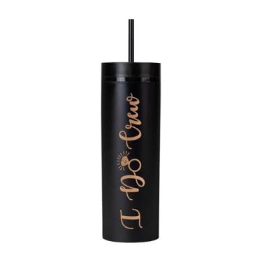 Imagem de Bride to Be Skinny Tumbler | Copo de 473 ml | Copos de despedida de solteira | Presentes de casamento de noivado canecas para damas de honra e jogos (Preto)
