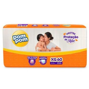 Imagem de Fralda Descartável Bebê Pom Pom Derma Protek Proteção De Mãe Tamanho X