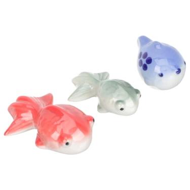 Imagem de 3 Pecas Peixe Flutuante De Cerâmica Aquário Artificial Com Peixes Em Movimento Arte Ao Ar Livre Mini Brinquedos Peixinho De Cerâmica De Aquário Peixe De Ceramica Animal Peixe Falso