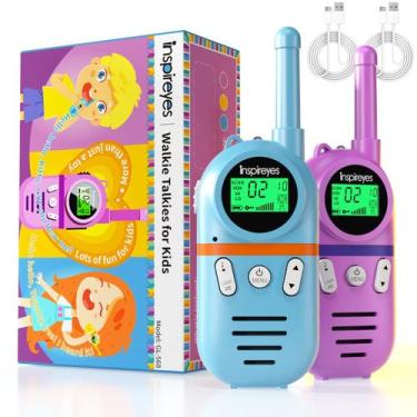 Imagem de Walkie Talkies Inspireyes, recarregável, alcance de 3 milhas, pacote c