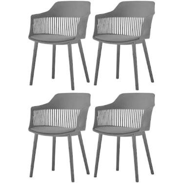 Imagem de Kit 4 Cadeiras Polipropileno Marcela Montreal Preta para Sala de Jantar ou Escritório