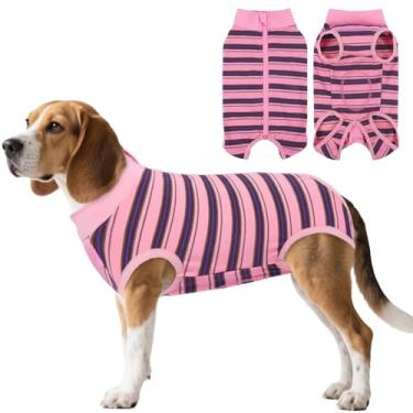 Imagem de LeleTail Fato de recuperação de cães para castrar fêmea, terno de cirurgia macia para cães castrados, coleira eletrônica anti-lamber e alternativas de cone, body body para animais de estimação