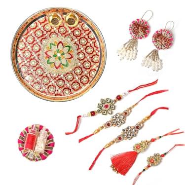 Imagem de IGH 2 Rakhi para irmão e casal Bhabhi Lumba para Bhai, cunhada, Bro Rakhi Threads on Rakshabandhan Designer Rakhee pulseira, Pack of 5, Sem Pedra Preciosa