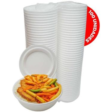 Imagem de Marmitex de Isopor N8 Tamanho Médio Entregas Delivery Ecommerce Almoço