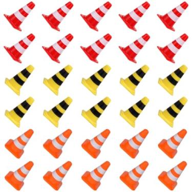 Imagem de TOYANDONA 30 Mini Cones De Trânsito - Brinquedos De Sinalização Trânsito Plástico 1 Polegada - Mini Cones Segurança Em Miniatura Brinquedos Construção Bloqueios