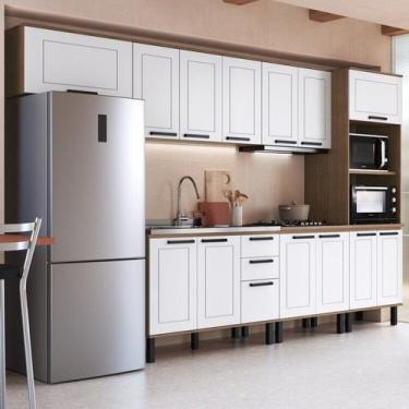 Imagem de Cozinha Modulada Provençal 7 Peças 2 Balcões 1 Tampo 3 Armários e Torr