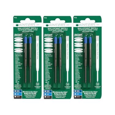 Imagem de Monteverde Refil de caneta esferográfica Soft Roll para caber nas canetas Parker, super largo, azul, pacote com 6 (P153BU)