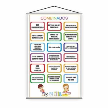 Imagem de Banner Pedagógico Escolar - Combinados 80x50cm - PlimShop