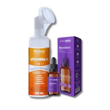Imagem de Mousse Micelar Limpeza Facial Vitamina C Rhenuks 150ml e Sérum Bioreti