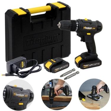 Imagem de Parafusadeira Furadeira 3/8 21V Bivolt c 2 Baterias Carbon Titanium 05625