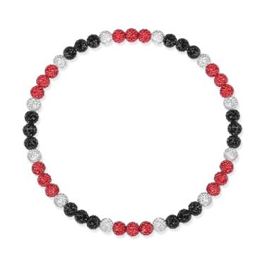 Imagem de NUKAYAI Colar de beisebol masculino com contas brilhantes de 40,6 cm/45,7 cm/50,8 cm, acessórios de beisebol de discoball inspirados em strass, colares de gotejamento para jogadores amantes de times e