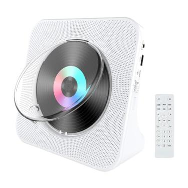 Imagem de Generic Reprodutor doméstico, cd, mp3 player, recarregável, com alto-falantes, reprodução usb, display led, áudio doméstico, desktop, rádio portátil compacto, Branco
