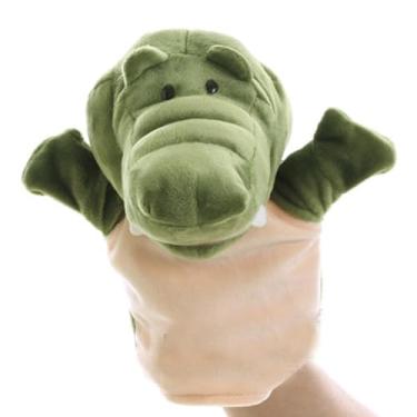 Imagem de Jacaré Fantoche Pelúcia De Mão Animais Infantil 25cm Crocodilo