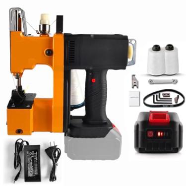 Imagem de Mefape Máquina De Costura Portátil Para Bolsas, Fechamento, Dispositivo Selagem Industrial Sem Fio Arroz Com Bateria Recarregável 2000 Mah, Secante Automática E 2 Passos Agulha
