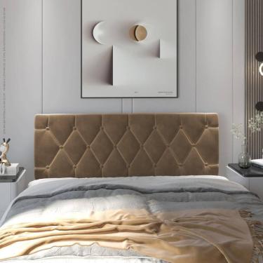 Imagem de Cabeceira Almofadada Paris 90 Cm - Suspensa Suede Mdf Bege - Movelove