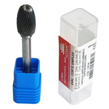 Imagem de Lima Rotativa Oval 12 X 20Mm Metal Duro Corte Simples Htom