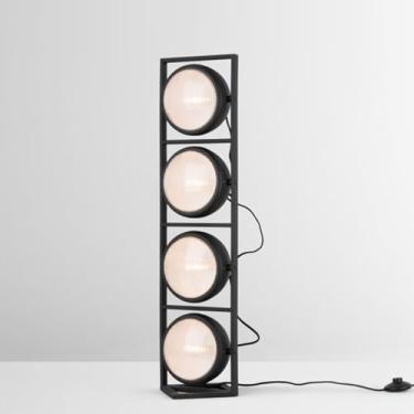 Imagem de HIUYIFAY Luminária de chão de metal retrô Black Storm, sala de estar, quarto, lâmpada de estudo, luminária de chão de 81 cm, lâmpada de decoração de arte espacial