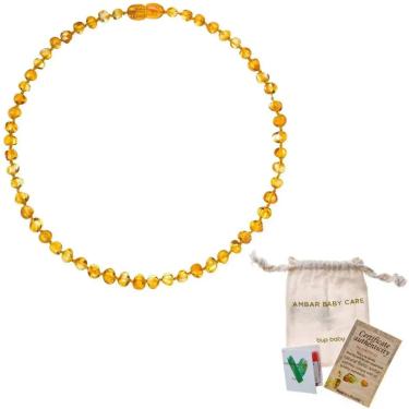 Imagem de COLAR DE AMBAR ADULTO BAROQUE HONEY - 45CM - BABY CARE