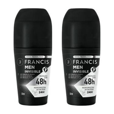 Imagem de Kit 2 Desodorante Francis Men Invisble Roll-On Antitranspirante 48h 50