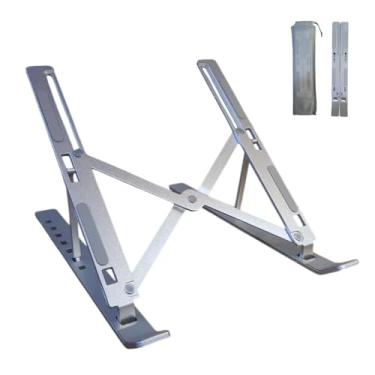 Imagem de Suporte De Alumínio Para Notebook Múltiplos Tamanhos Com 7 Posições De Altura Silicones Antiderrapantes Dobrável com Capa Protetora