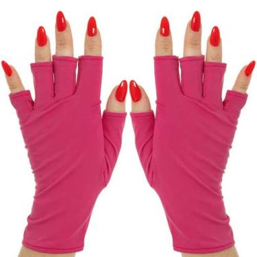 Imagem de ManiGlovz Luvas de proteção contra UV e proteção solar para manicure de unhas de gel para usar com lâmpadas secas UV e LED (Lolita)