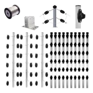 Imagem de Kit Acessórios para Cerca Elétrica Intelbras Hastes Industriais e Fio 