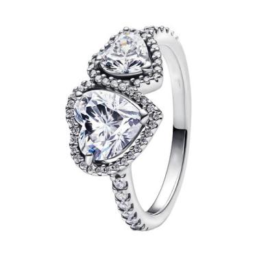 Imagem de Anel Feminino De Coração Chakra Turquesa Preto E Rosa ME Joia Fina Ori