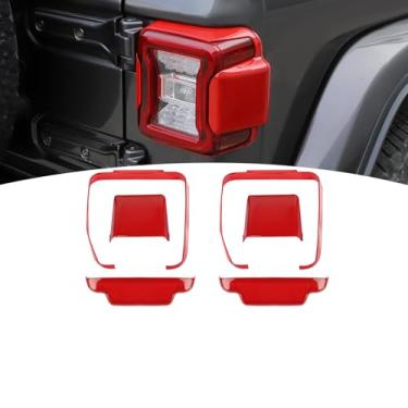 Imagem de PDKLIN Para Jeep JL Painel de acabamento de capa de luz traseira para Jeep Wrangler JL JLU 2018-Presente Vermelho Acessórios Exteriores 6 peças