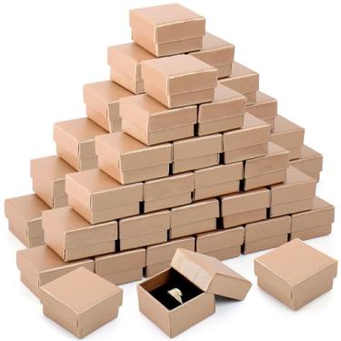 Imagem de Yinkin 72 caixas de presente de papelão, embalagem para anel, colar, brinco, 5 x 5 x 3 cm (champanhe)