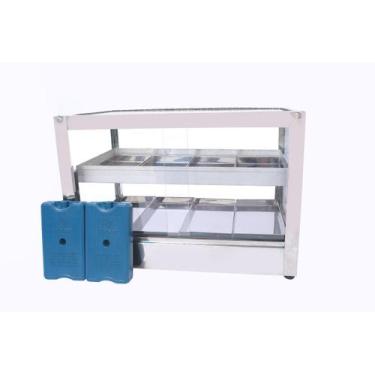 Imagem de Estufa Expositor Vitrine Fria com Bandejas Dupla 2 andares Com Gelox p