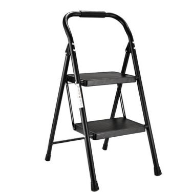 Imagem de Banco Escalón ASPERLAD Plegable de 2 Peldaños de Acero 150 kg Negro