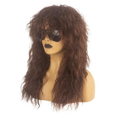 Imagem de Peruca Askuang 21" Brown Curly Mullet, fibra resistente ao calor